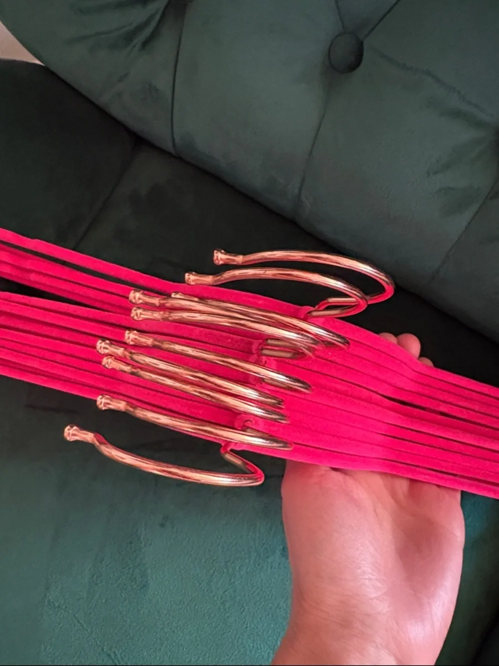 Set of 10 Hot Pink “Boss Lady” Velvet Hangers